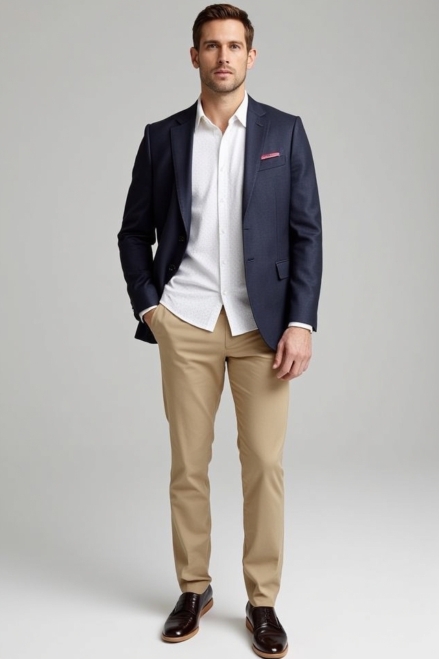 sleek blazer chinos outfit