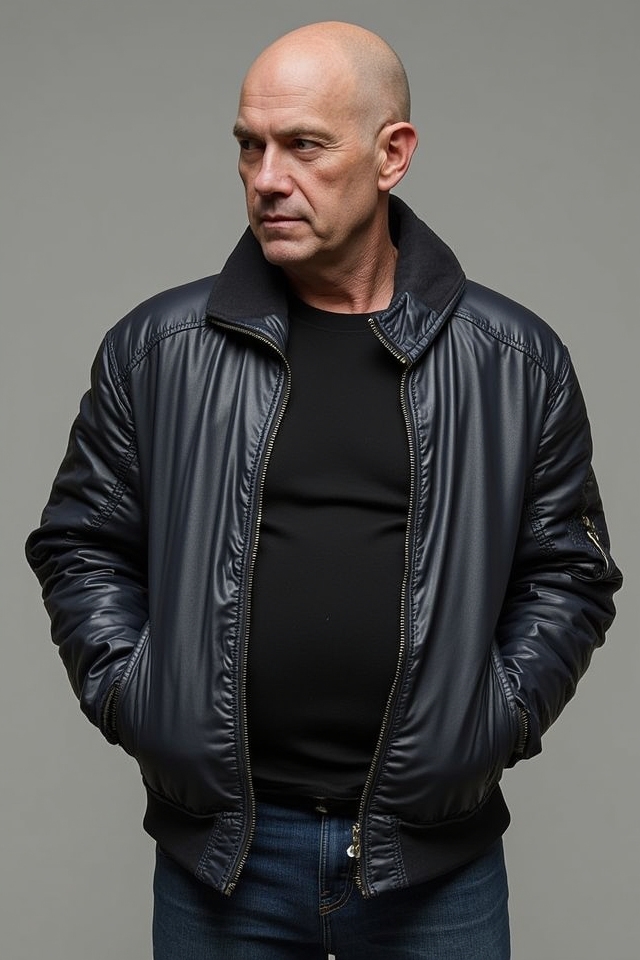 sleek bomber airport ensemble