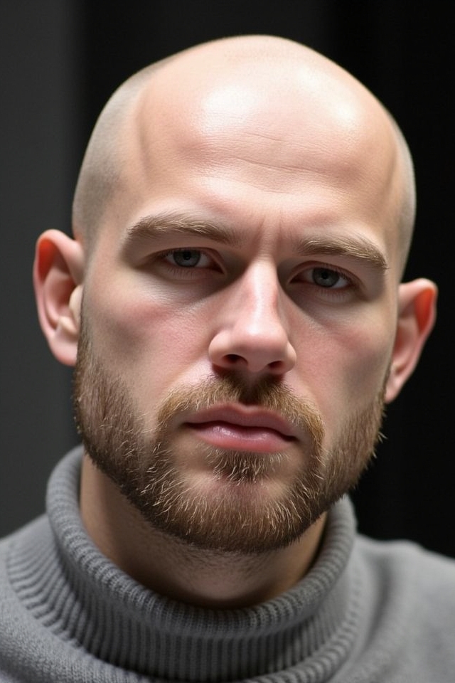 sleek gradual bald taper