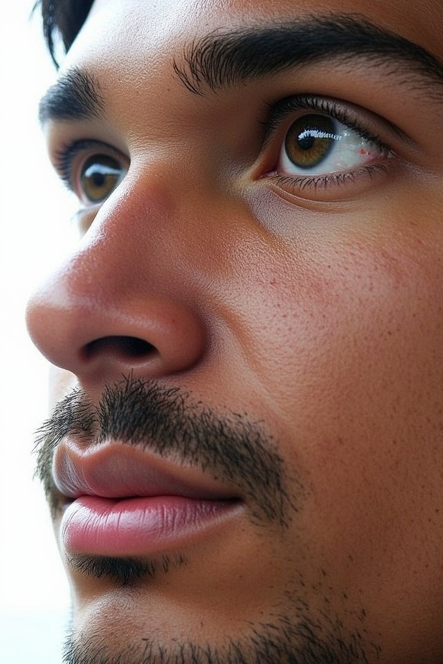 sleek jawline outlining beard