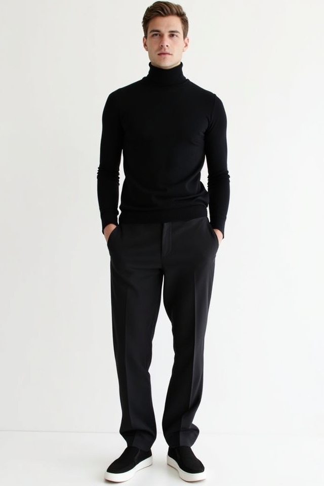 sleek minimalist monochrome outfit
