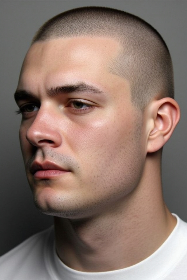 sleek modern bald fade