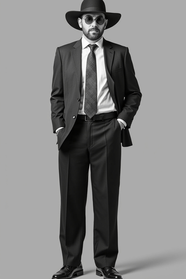 sleek monochrome tailored ensemble