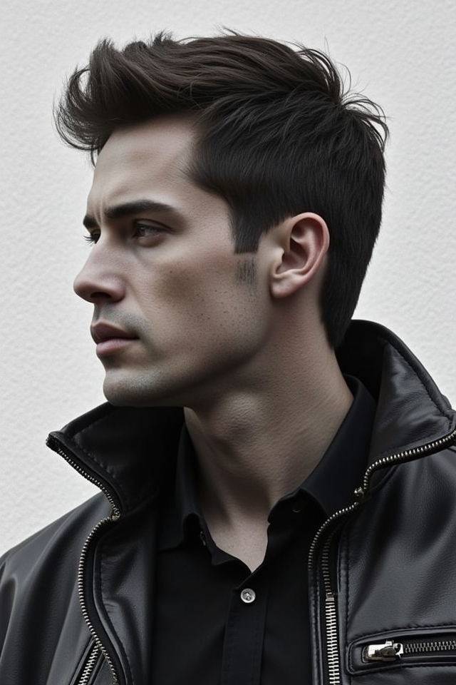 sleek polished leather ensemble