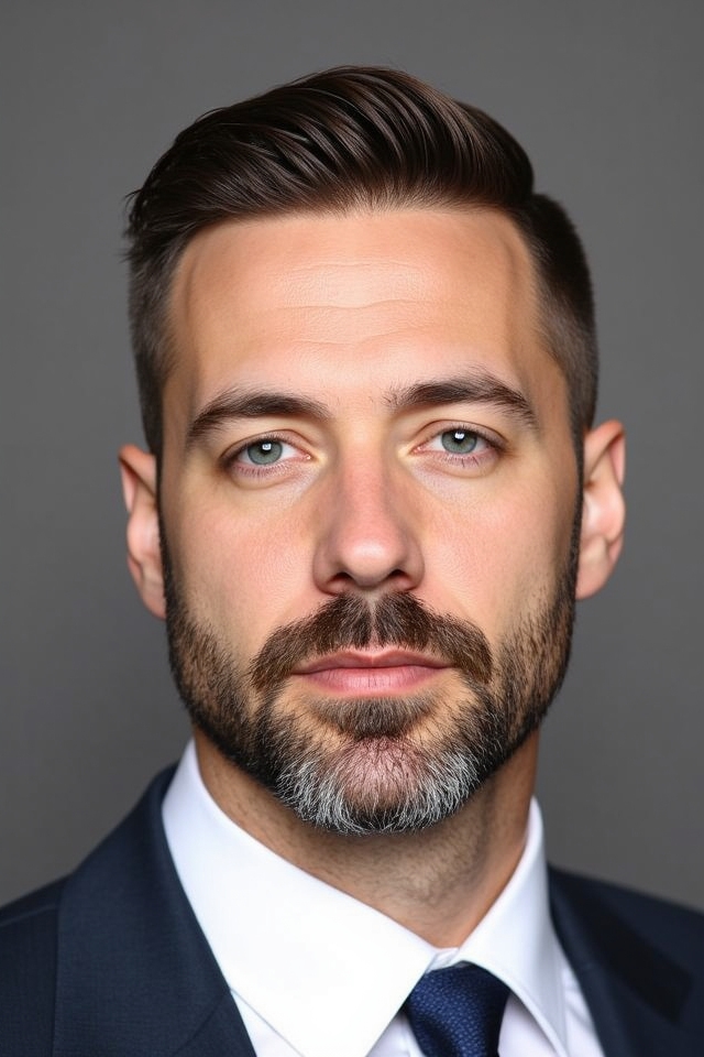 sleek professional trimmed beard