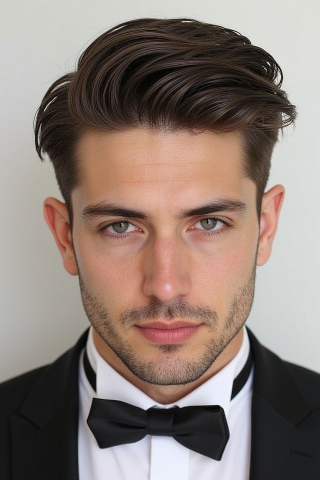 sleek side swept hairstyle