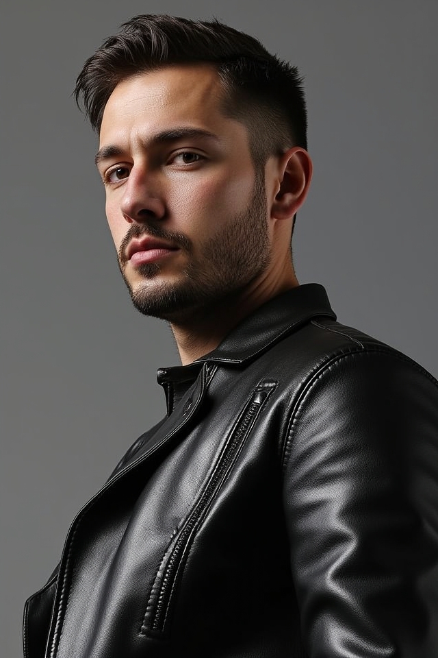 sleek tailored leather jacket