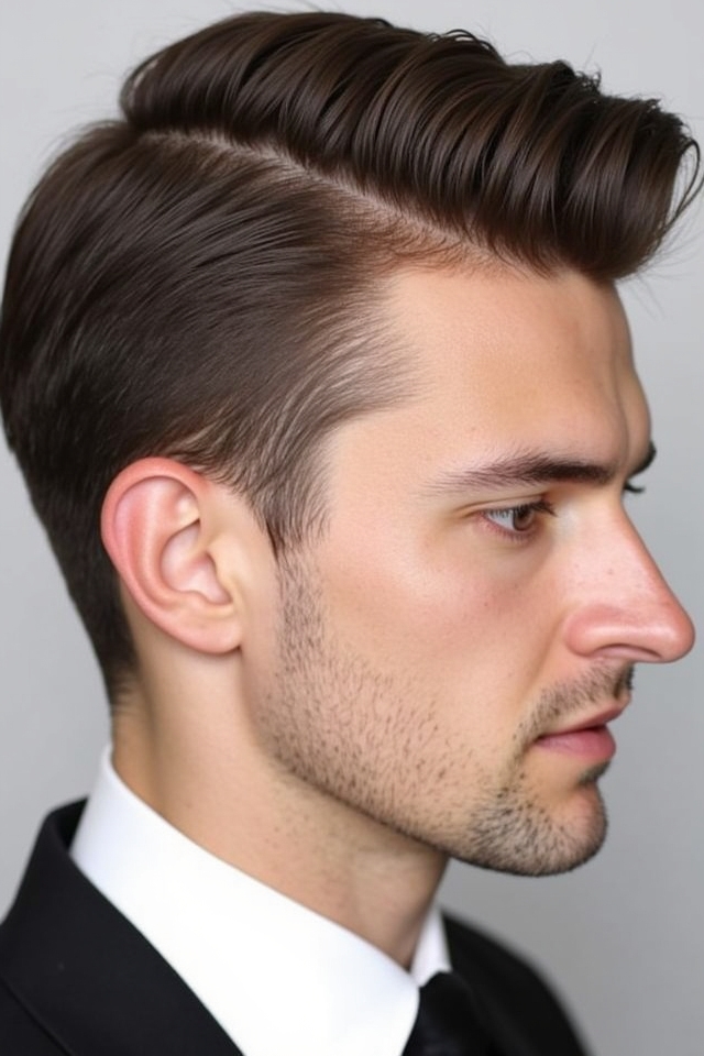 sleek timeless side part