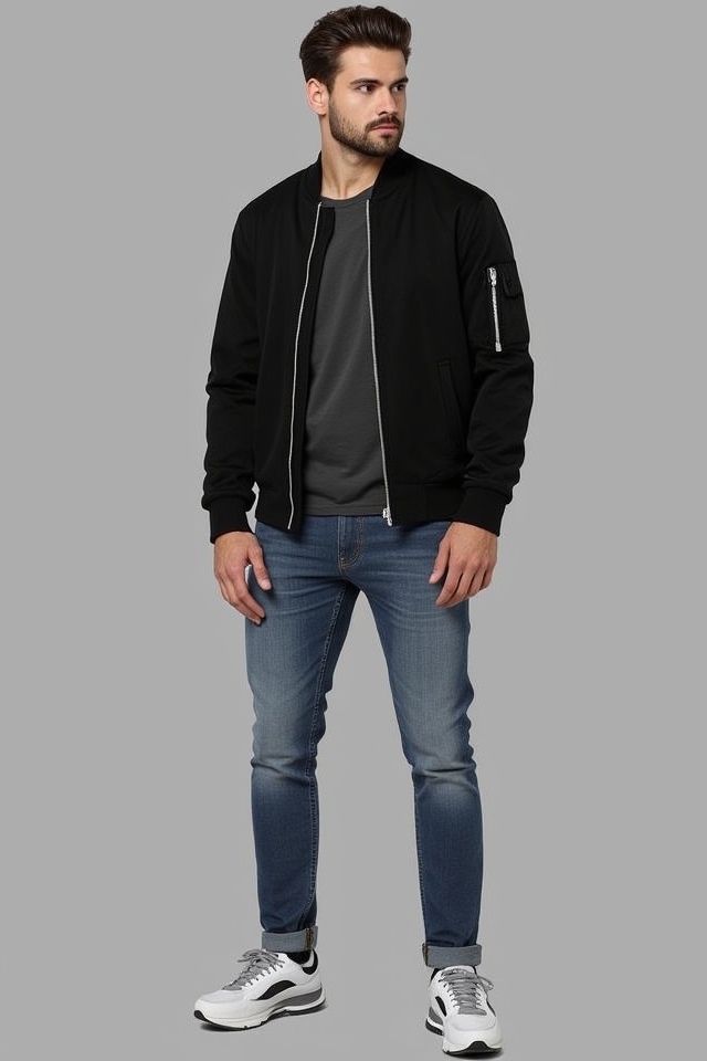 sleek urban bomber ensemble