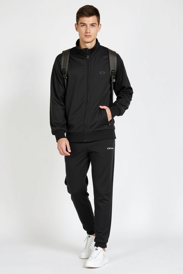 sleek zip up track ensemble