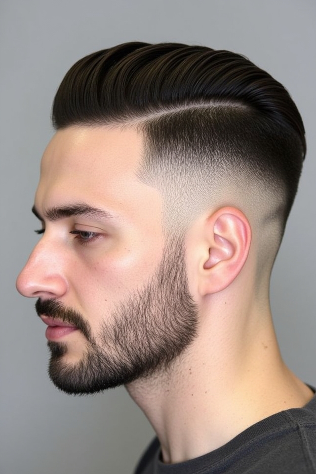slicked back high fade