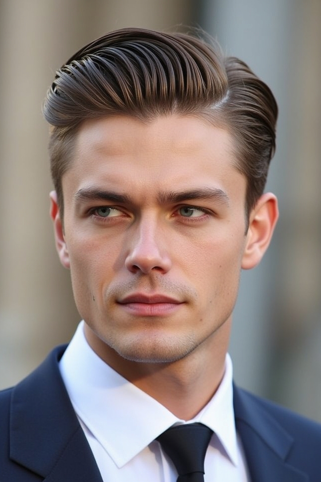 slicked back polished style