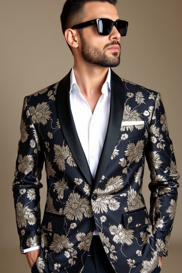 slim fit floral blazer