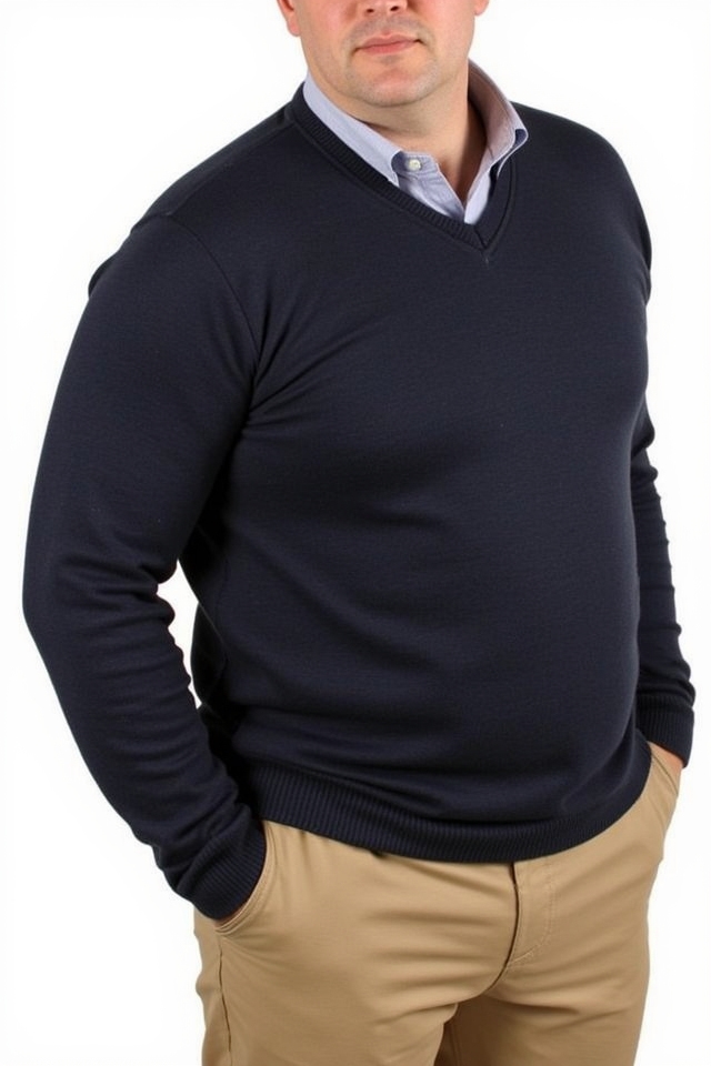 slimming dark sweater khakis