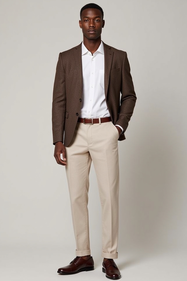 smart casual brown blazer style