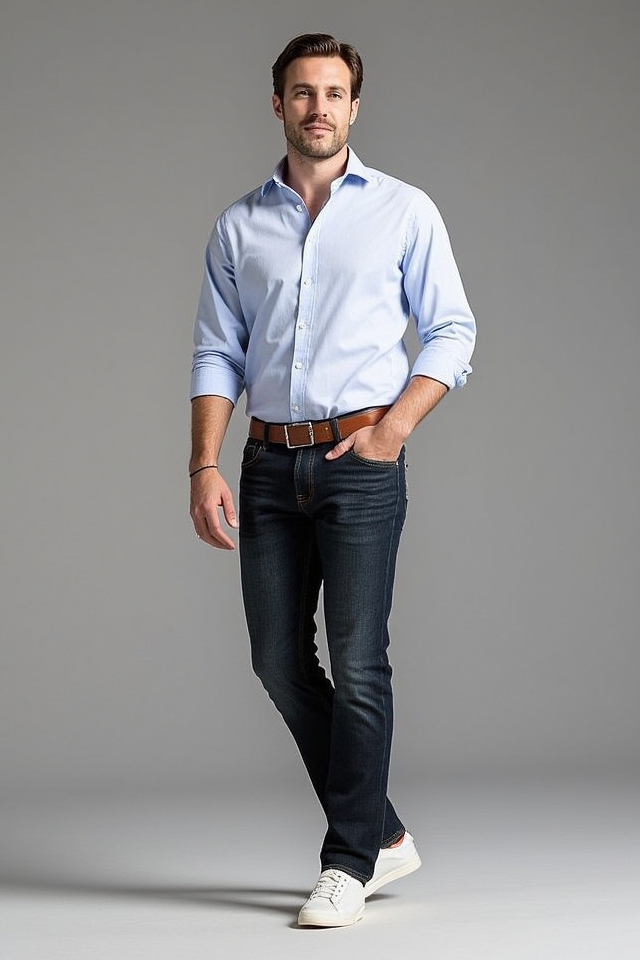smart casual button down jeans