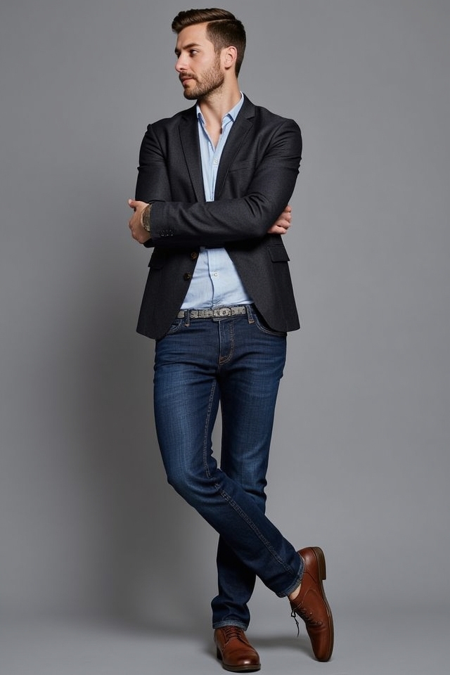 smart casual denim blazer