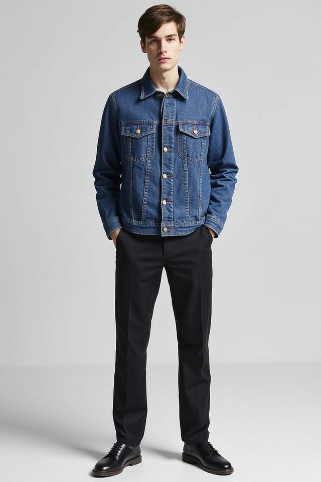 smart casual denim ensemble