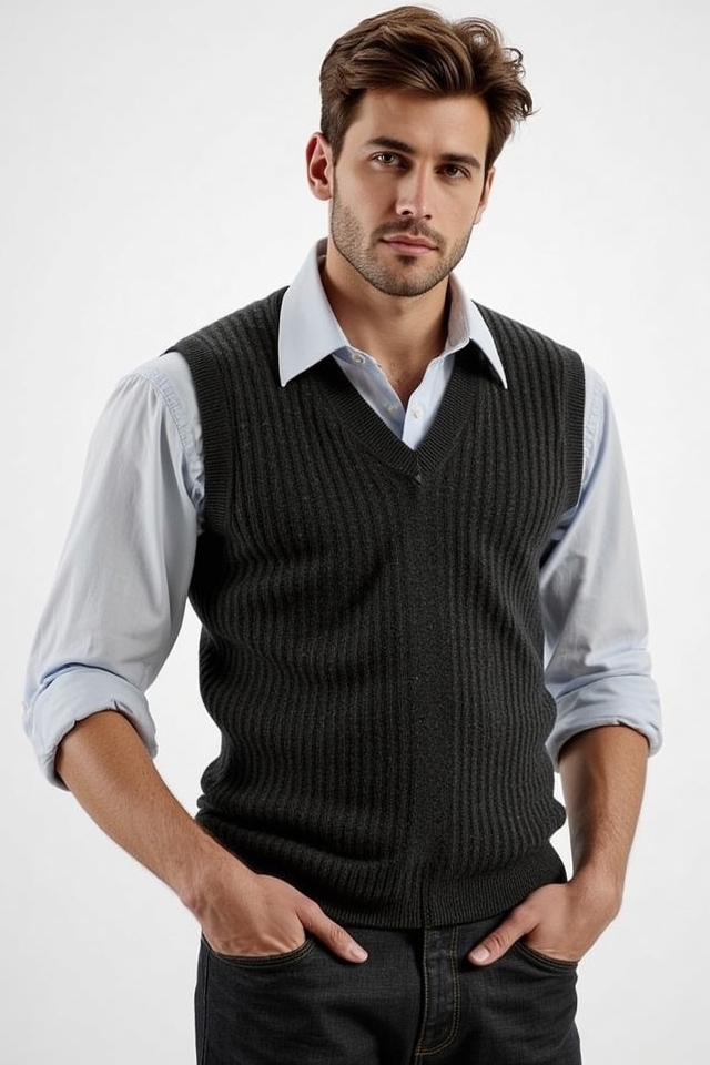 smart casual layered vest