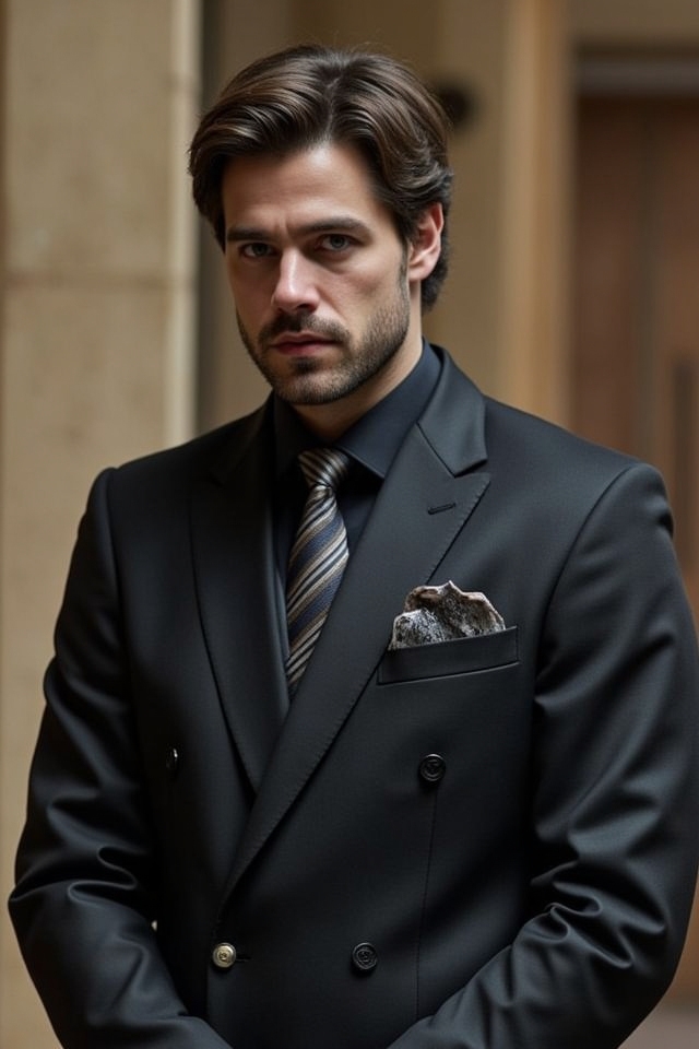 sophisticated charcoal evening attire