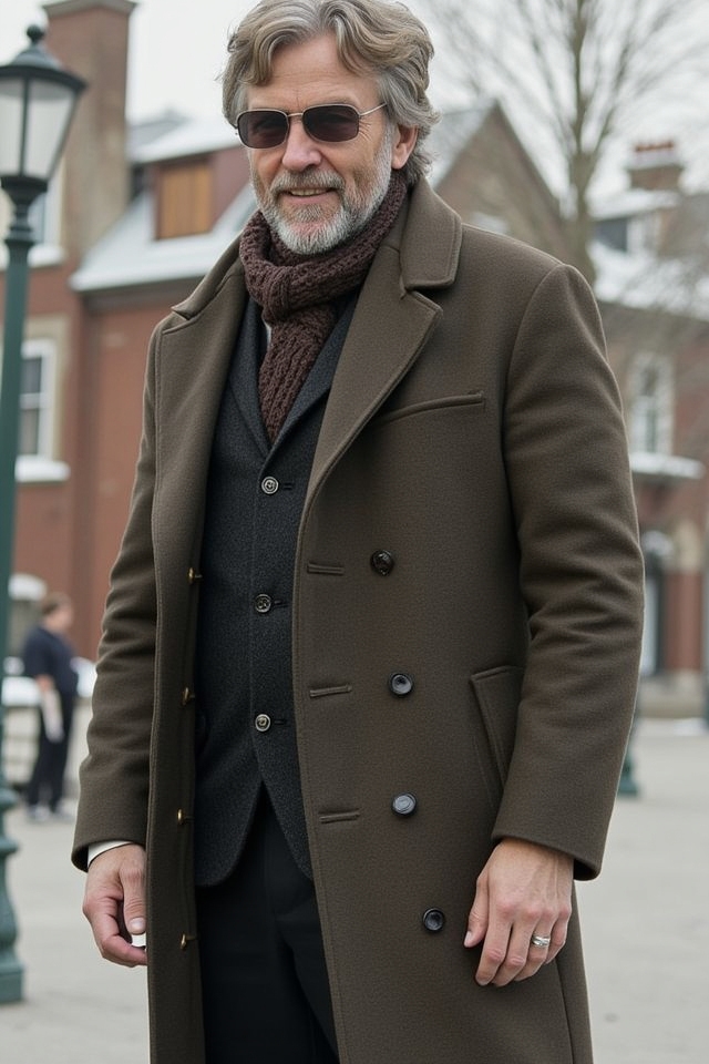 sophisticated long coat ensemble