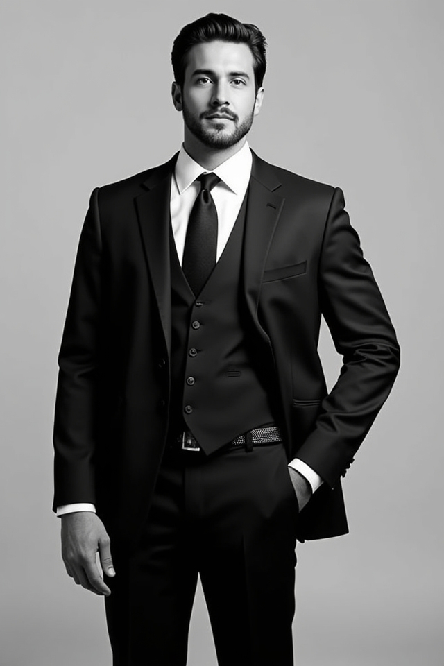 sophisticated modern black ensemble