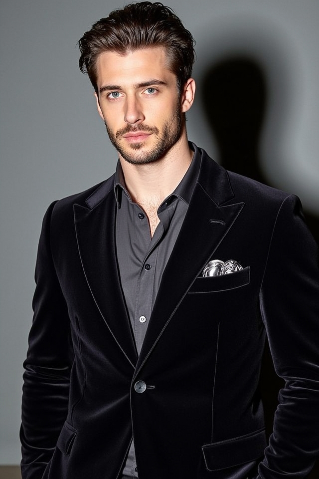 sophisticated velvet blazer ensemble