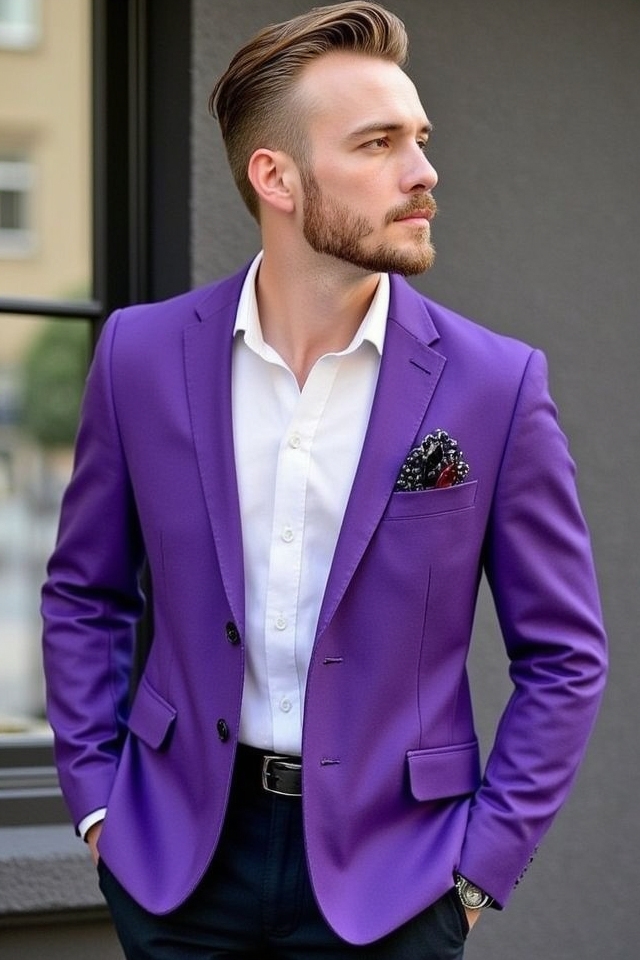sophisticated violet blazer ensemble