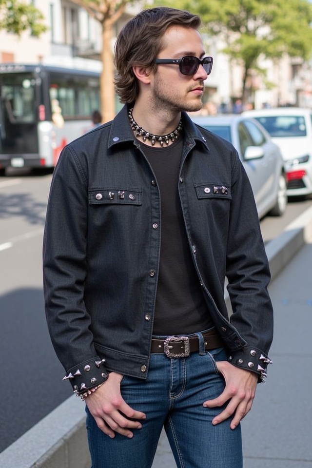 spiky dark denim y2k