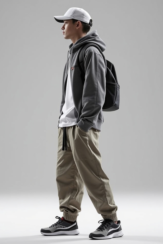 sporty hoodie sneakers outfit