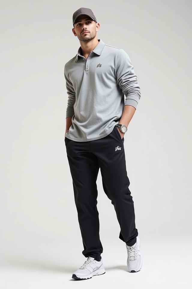 sporty polo sneaker outfit