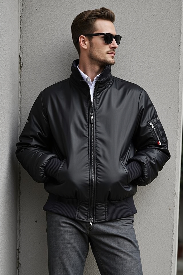 sporty refined bomber jacket