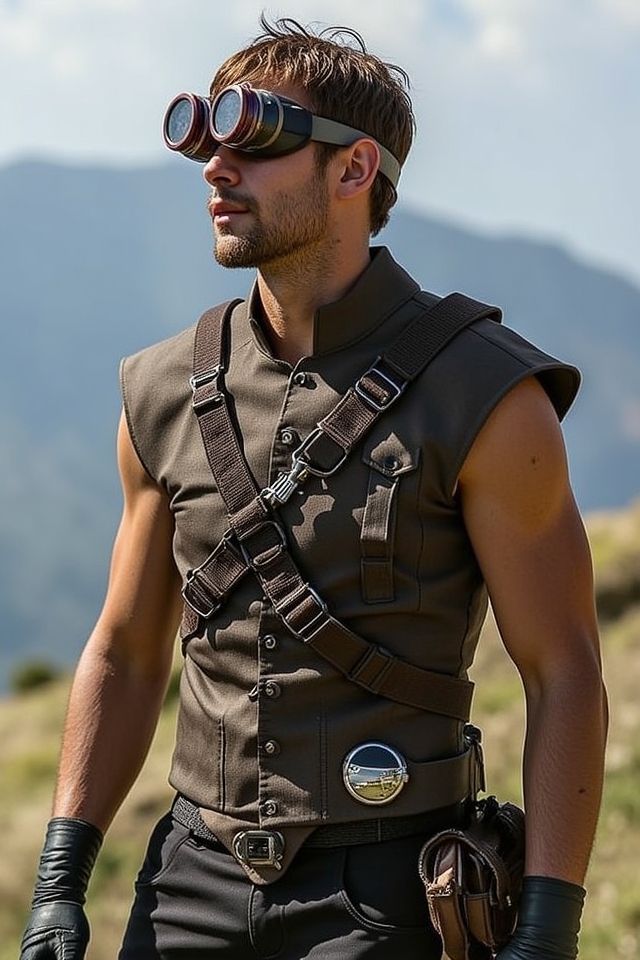 steampunk vest goggle outfit
