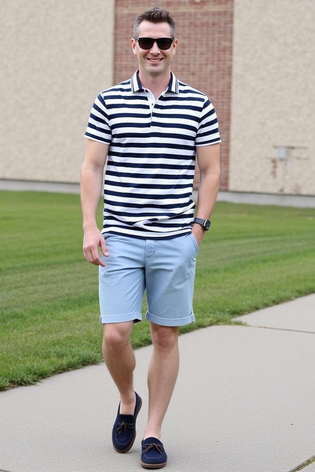 striped polo preppy outfit