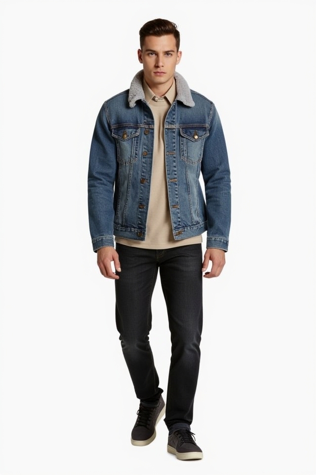 stylish nude denim pairing