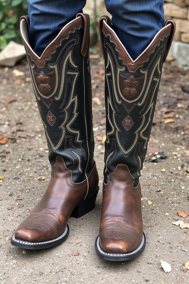 stylish rugged cowboy boots
