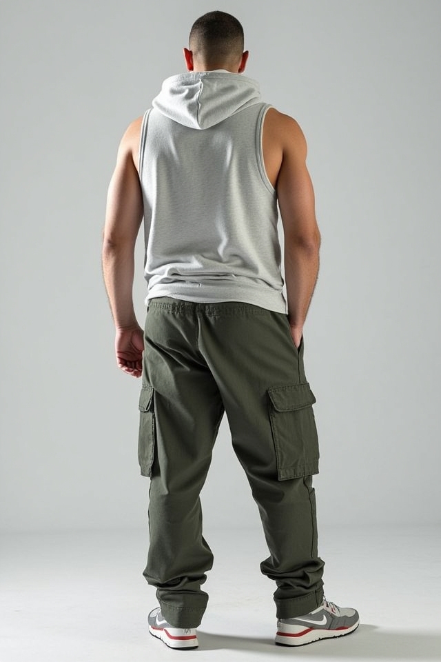 stylish sleeveless cargo joggers