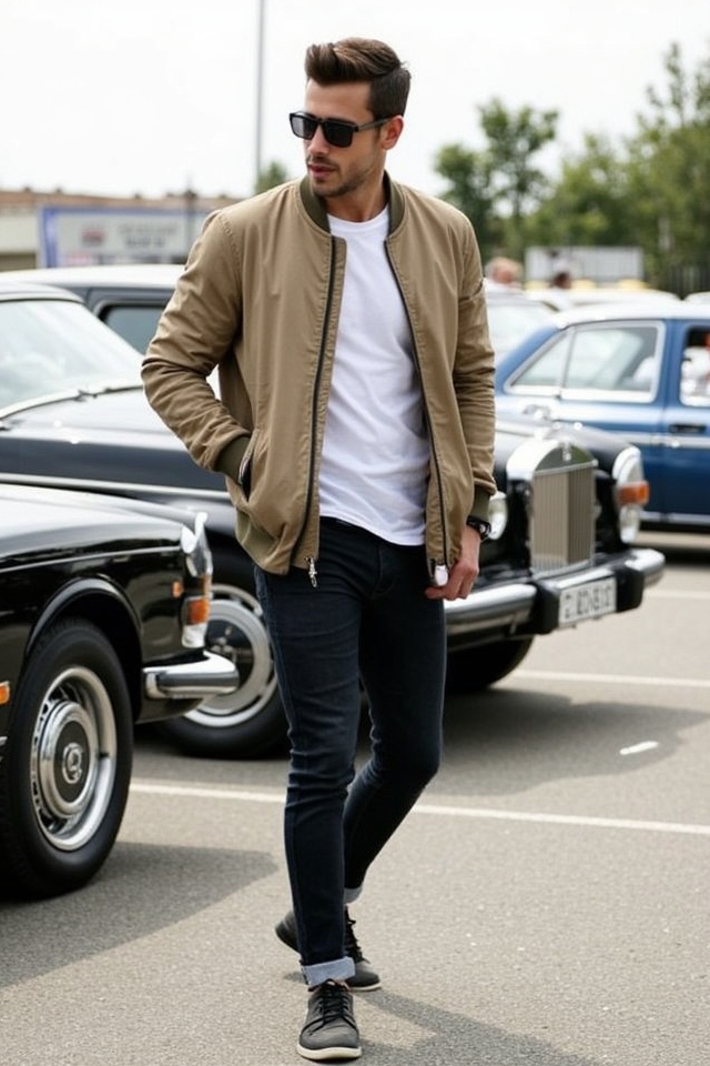 stylish vintage car outfit