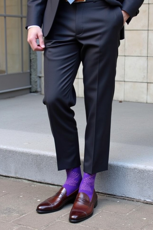subtle purple socks accent