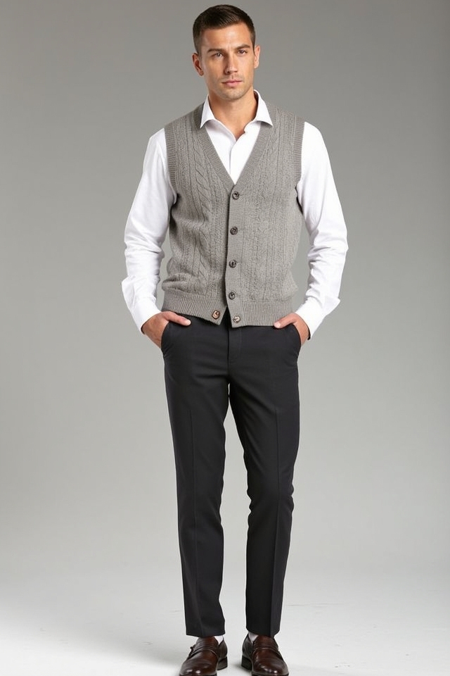 sweater vest crisp shirt