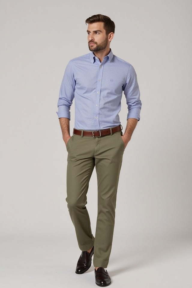 tailored chinos crisp shirt