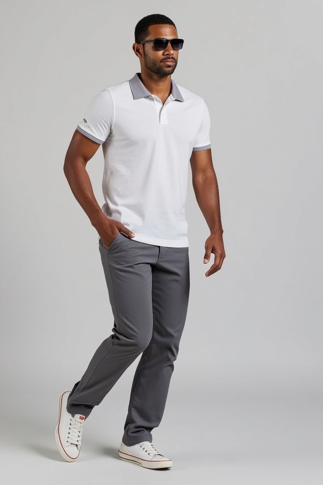 tailored chinos polo ensemble