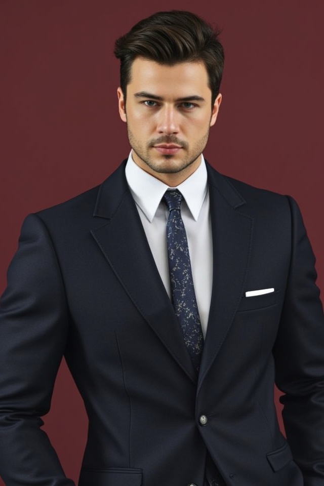 tailored suit red shoes