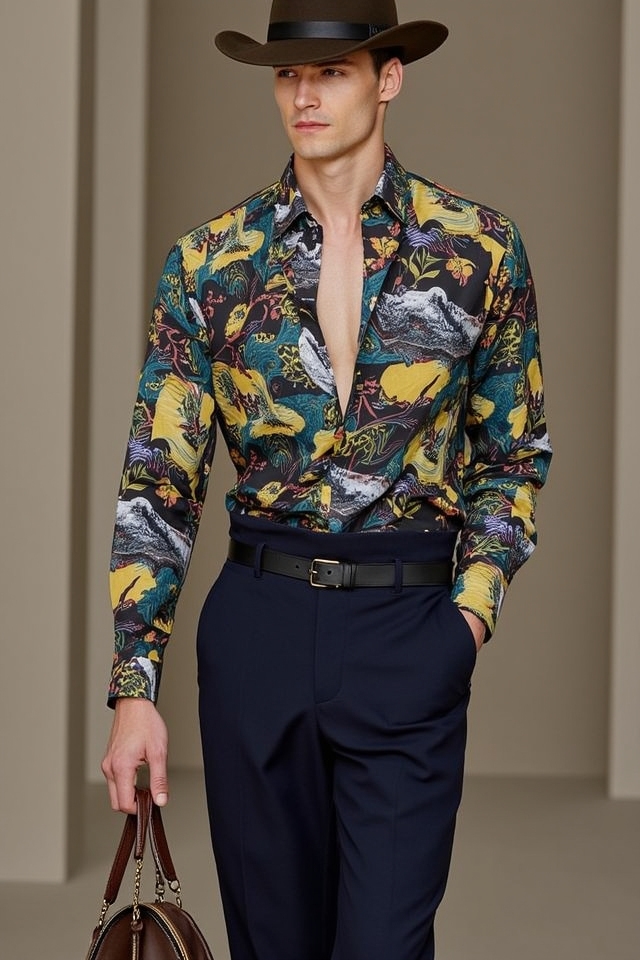 tailored trousers statement shirt