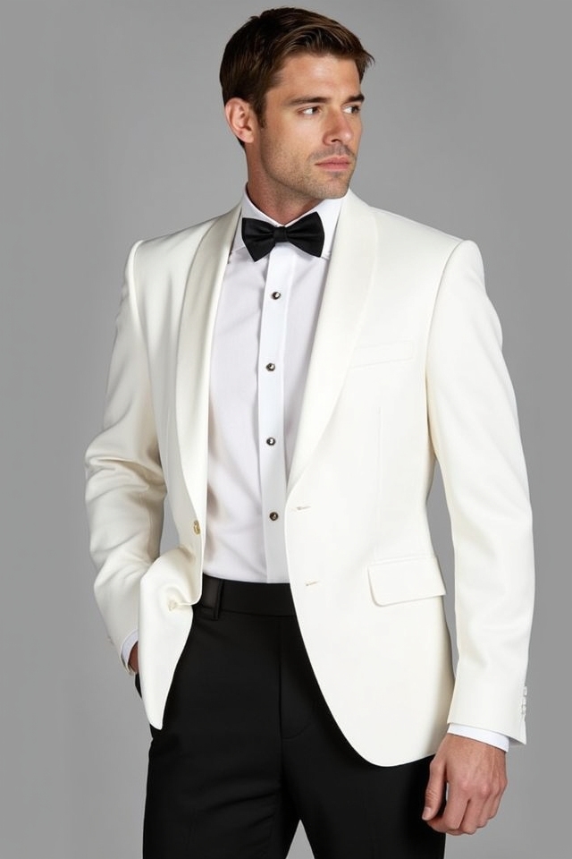 tailored white dinner jacket