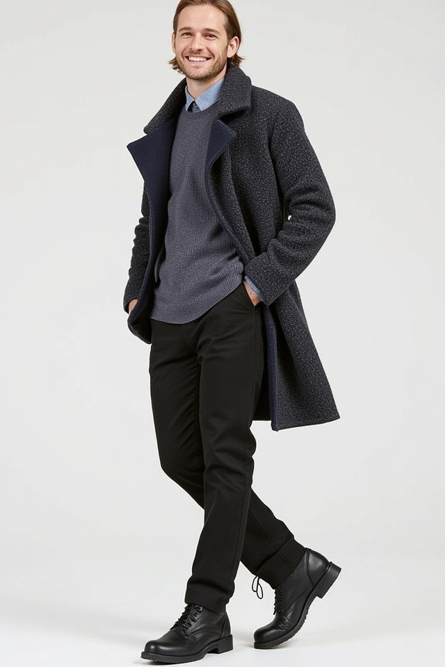 textured cardigan autumn boots