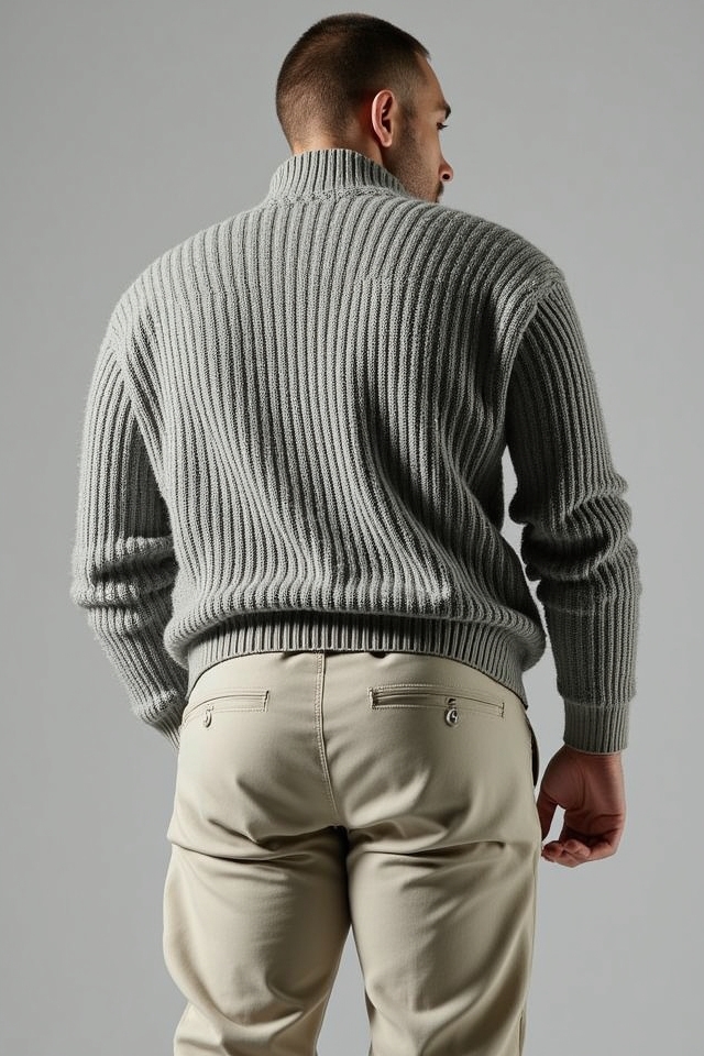 textured knit fitted chinos