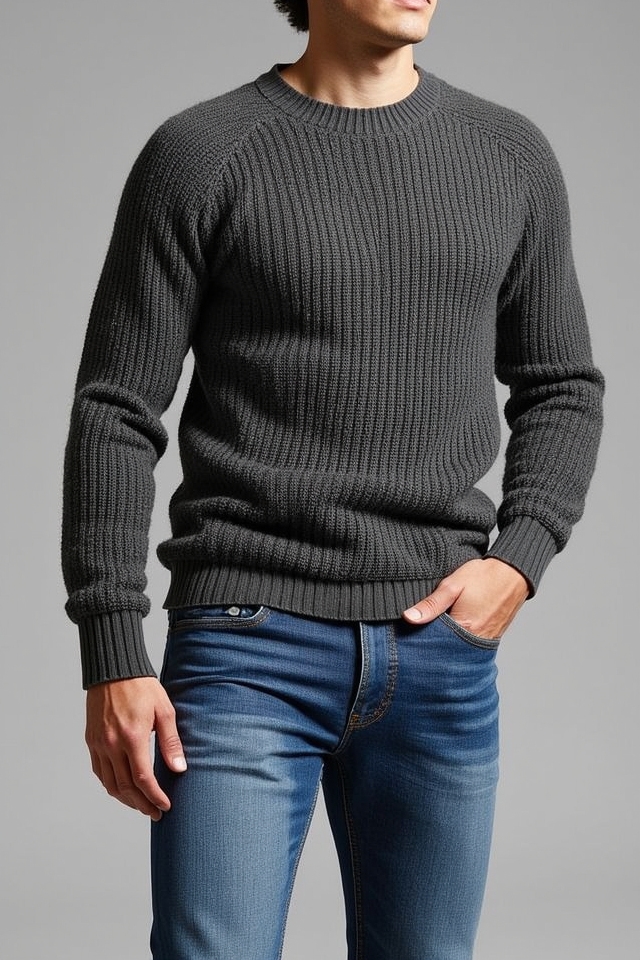 textured knit slim jeans