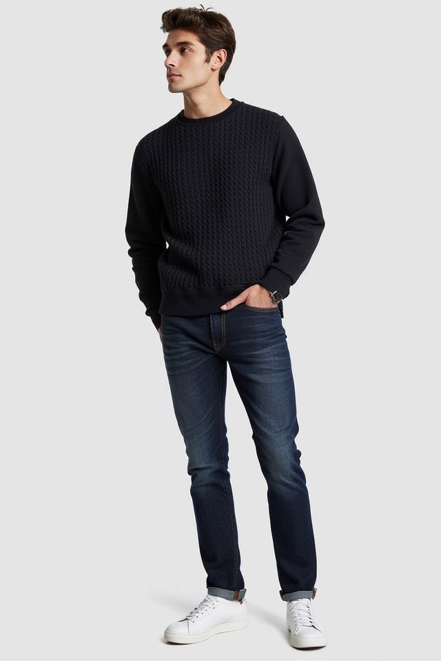 textured sweatshirt for added depth
