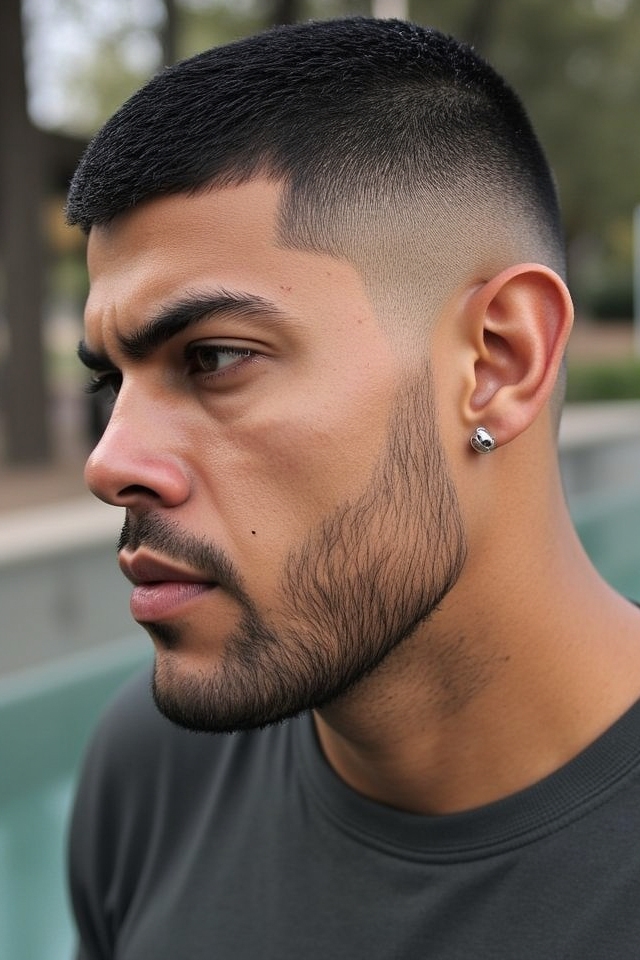 textured top faded sides